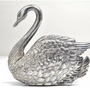 Vintage Godinger Silver Plated Metal Swan Napkin holder Letter Envelope Stand